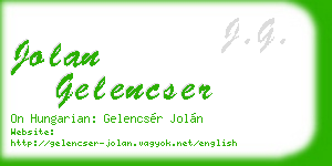 jolan gelencser business card